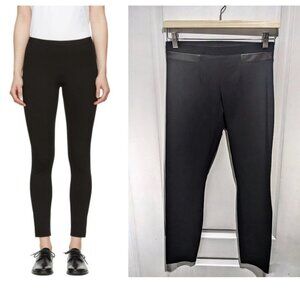 Helmut Lang | Black ponte leggings with leather panels